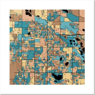 Fort Collins Map Pattern in Mid Century Pastel Posters and Art